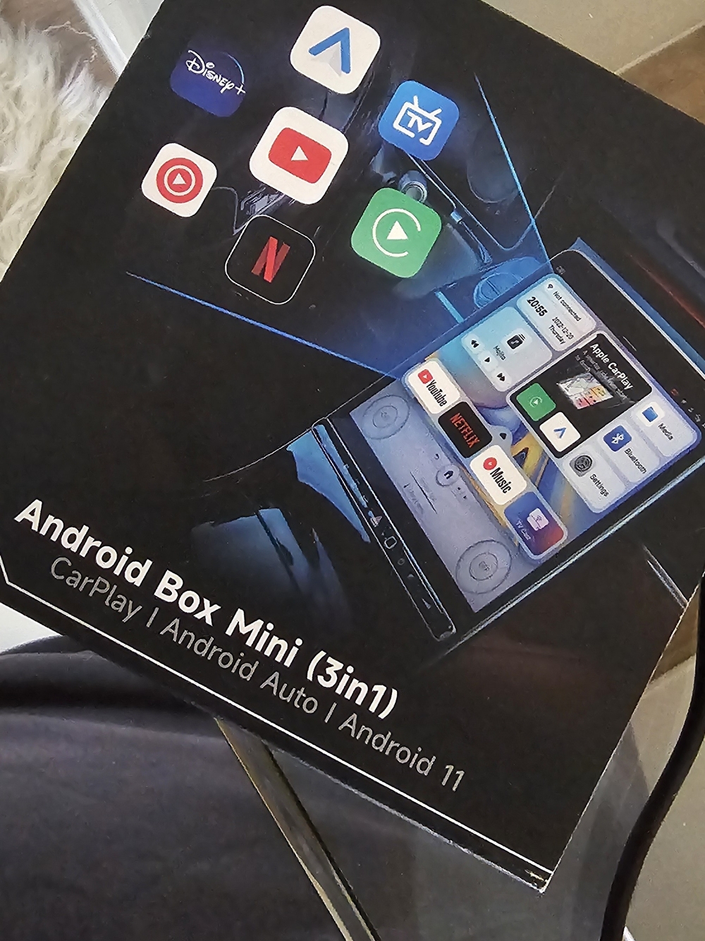 Android Box Mini (3in1) CarPlay Android Auto - Black